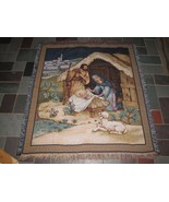 Mohawk Holy Family Nativity Mary Joseph Jesus Xmas Tapestry Throw Blanke... - £54.26 GBP