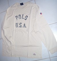 VTG POLO SPORT RALPH LAUREN USA Knit Polo Shirt Top Flag Label &amp; Logo Me... - $68.95