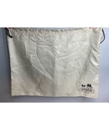 COACH Dust Bag Cream Sateen Drawstring Cord 15&quot;x19&quot; Vintage Purse Storag... - $14.80