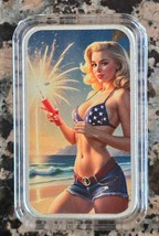 Sexy 4th July MILF Man I Like Fireworks 1 Oz .999 Silver Bar 499 Mintage w/COA - £66.96 GBP