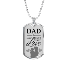 Dad Gift from Daughter Necklace Stainless Steel or 18k Gold Dog Tag w 24... - £37.33 GBP+