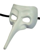 White Long Nose Bird Mardi Gras Masquerade Venetian Plastic Mask - £12.51 GBP