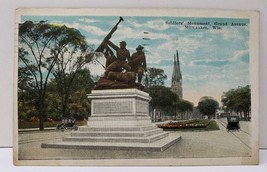 Milwaukee Soldiers Monument 1923 to Burkett Indiana Postcard A15 - £10.35 GBP