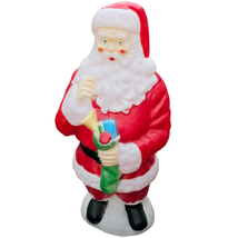 Santa Blow Mold 40 Inch Green Stocking Vintage General Foam Christmas Yard Decor - £146.40 GBP
