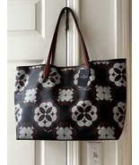 NWT KATE SPADE FLOWER MONOGRAM SUTTON Oversized Tote Black/BrownWith Pou... - $226.71