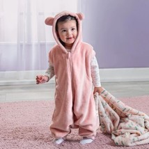 TEDDY BEAR PINK BABY GIRLS SLEEPS BAGS SHORT SLEEVE VERY SOFTY AMD WARAM - £39.56 GBP