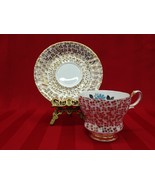 Queen Anne Numbered 393 Gold Patterned  Bone China Tea Cup And Saucer Set - €12,80 EUR