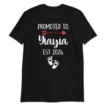 Promoted to Yiayia Est 2024 Funny First Mothers Day T-Shirt Black - £15.85 GBP+