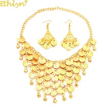 Ethlyn Belly Dance Jewelry / Belly Dance Necklace / Belly Dance Earrings Gold Co - £18.96 GBP