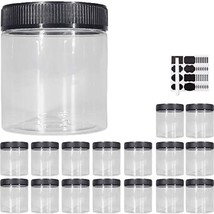 16Oz Clear Plastic Jars With Lids, Airtight Container Ideal For Dry Food, Peanut - £32.98 GBP