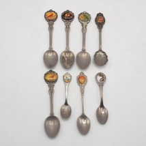 Lot of 8 USA State Souvenir Collectors Spoon Vtg - £34.59 GBP