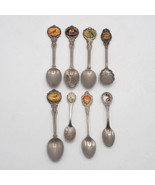 Lot of 8 USA State Souvenir Collectors Spoon Vtg - £34.74 GBP