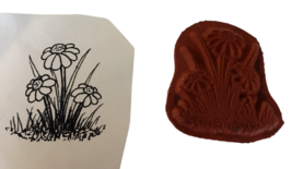 Heartfelt Creations Rubber Stamp Daisy Flower Trio Scenery Builders Landscape - £4.77 GBP