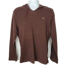 VANS Hoodie Size M Brown V-Neck Embroidered Knit Logo - £12.32 GBP