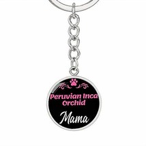 Dog Mom Keyring Peruvian Inca Orchid Mama Circle Keychain Stainless Steel Or 18k - £39.03 GBP