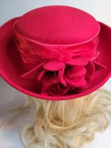 Red Felt Hat with Satin Band image 4