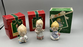 Hallmark Keepsake 3 Betsy Clark Angels with Lamb Candle Mandolin 1983-1985 - $37.36