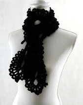 Lace Scarf, Crochet, Knit, Handmade, Gift, Lariat, Winter, Fashion - $27.72