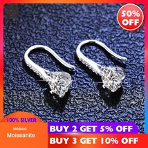 0.5 Ct Round Moissan Diamond 925 Silver Earrings Women's Stud Earrings Temperame - £40.59 GBP