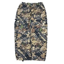 Vintage Jerzees Outdoors Camo Mossy Oak Adjustable Cargo Pants XXL 90s Y2K - £34.32 GBP