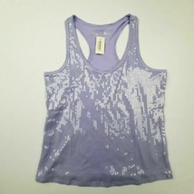 Aeropostale women&#39;s tank top shirt size medium purple sequins poly-cotto... - £12.45 GBP