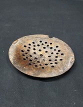 Early Old Cast Iron Concave Drain Cover FARM BARN FLOOR TUB SINK Salvage 5&quot; - £14.57 GBP