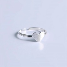 Love 925 Sterling Silver Not Allergic Sweer Brushed Heart Shaped Ring - £8.78 GBP