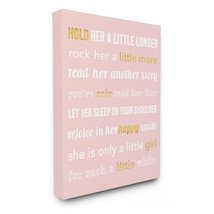 The Stupell Home Decor Collection Hold Her a Little Longer Pink Canvas Wall Art - £46.47 GBP