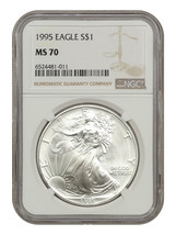 1995 $1 Silver Eagle NGC MS70 - £1,041.91 GBP