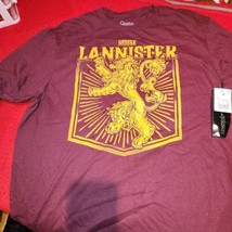 Game of Thrones &quot;House Lannister&quot; Size Medium T-Shirt, Burgandy &amp; Gold N... - £10.12 GBP