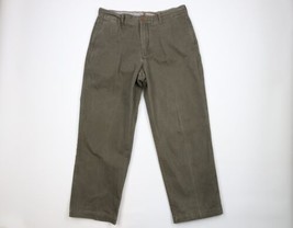 Vintage Timberland Mens 36x30 Faded Heavyweight Wide Leg Baggy Chino Pants Green - £47.44 GBP