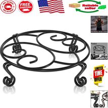 Sturdy Black Iron Flower Pot Stand - 11.8-Inch Round Rack for Indoor &amp; O... - $663.47 MXN