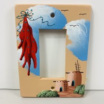 Rocker Switch Plate Wall Cover Ceramic Southwest Chile Ristra Adobe Homes Clouds - £12.60 GBP