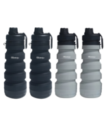 BEQU Silicone Water Bottle with Pills Storage (750 ml/25 Fl Oz) - 4 Pack - $61.70 CAD