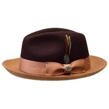 Men BENTLY Hat Australian Wool Fedora Damien Collection DM756 Brown/Camel image 3