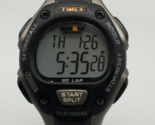 Timex Ironman Triathlon Watch Women 34mm Black Gray Tone 30 Lap New Battery - £19.56 GBP