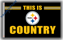 Pittsburgh Steelers Football Team Flag 90x150cm3x5ft This is Country Bes... - £11.05 GBP