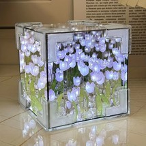 Tulip Night Light DIY Magic Cube Flower Table Lamp Desk Decoration - Purple - $281.18 MXN
