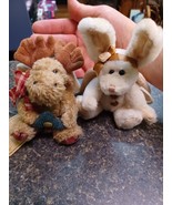 Lot 2 Boyd’s Bears Christmas Plush Stardust Rabbit Mercer Moose  Tags Re... - $41.19 CAD
