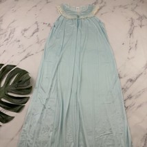JC Penny Womens Vintage Nightgown Size L Pastel Blue Ruffle Lace Slip Co... - $35.63