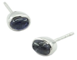 Grand Iolite 925 Sterling Silver Blue Boucle d&#39;oreille véritable Designe... - £32.48 GBP