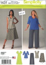 Women&#39;s DRESS/TUNIC, PANTS &amp; SKIRT 2014 Simplicity Pattern 1431 Size 10-... - £9.41 GBP
