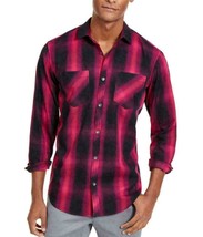 Inc Men&#39;s Leo Plaid Shirt Brilliant Berry All Sizes - $14.97