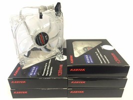 Lot Of 5 Pc Kentek 120Mm 12Cm White 4X Led Leds Case Power Supply Fan 3 /4 Pin - £43.27 GBP