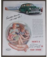 Vintage 1945 Color Print Ad THERE&#39;S A FORD IN YOUR FUTURE Ford Motor Com... - $12.32 CAD