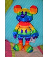 Disney Rainbow Mickey Mouse Medium Bean Bag Plush~15 1/2&quot; Tall~Colorful~... - £45.34 GBP
