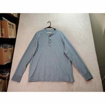 Eddie Bauer Shirt Mens Tall XL Blue 100% Cotton Long Raglan Sleeve Henley Neck - £17.32 GBP