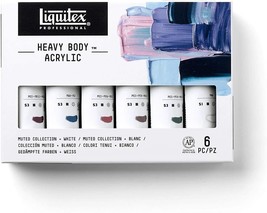 Liquitex Professional 6 x 59ml Tubes Heavy Body Acrylic Paint Muted Collection + - $69.99