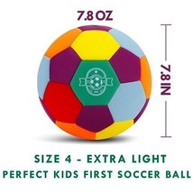 Soft Soccer Ball For Safe Indoor Fun &amp; Practice Colorful Size 4 - £27.16 GBP