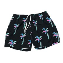 Chubbies The Havana Nights Lined Swim Trunks 5.5&quot; Size XL New Black Palms - $43.56